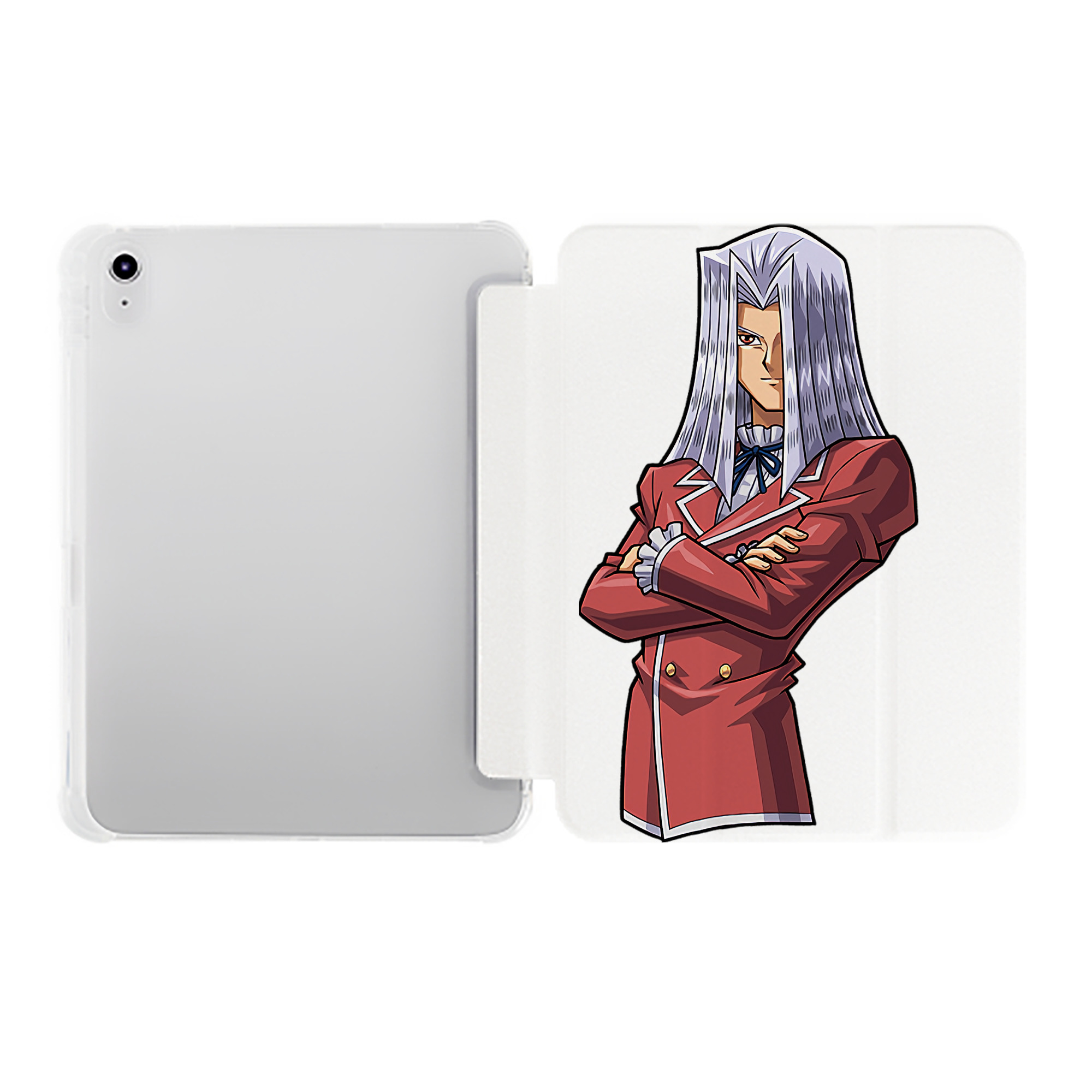 （画像用） 遊☆戯☆王 Yu-Gi-Oh! IPad ケース ペン収納付き 三つ折りスタンド PUレザー×シリコン 対応機種9.5/10.5/10.9インチ